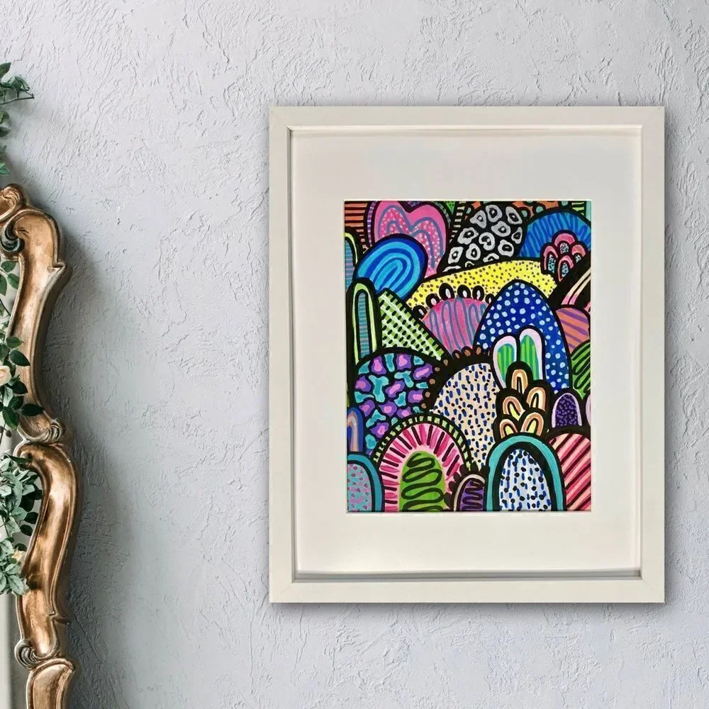 Custom One of a Kind Neon Rainbow Abstract Painting Original Artwork - Picture 4 of 13